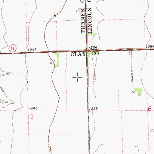 Topographic Map of North Riverside School (historical), SD