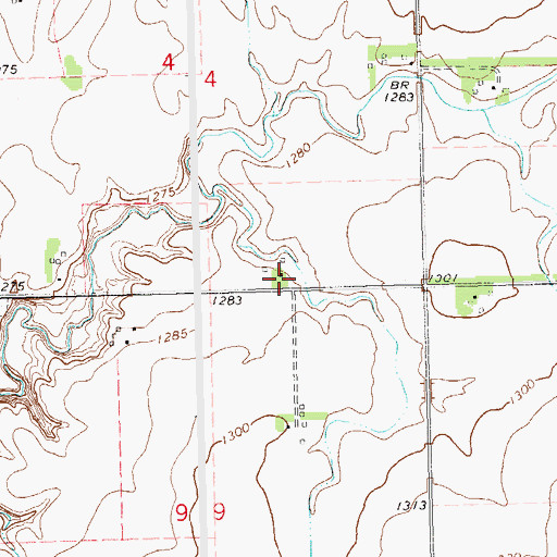 Topographic Map of Houde Cemetery (historical), SD