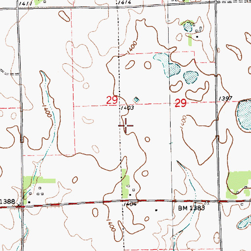 Topographic Map of Bijou Ridge School (historical), SD