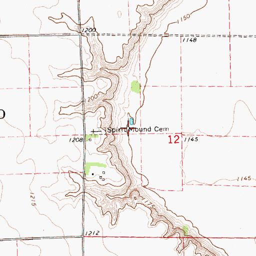 Topographic Map of Bloomingdale Methodist Church (historical), SD