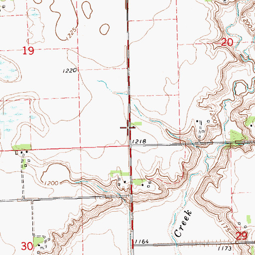 Topographic Map of Marshalltown (historical), SD