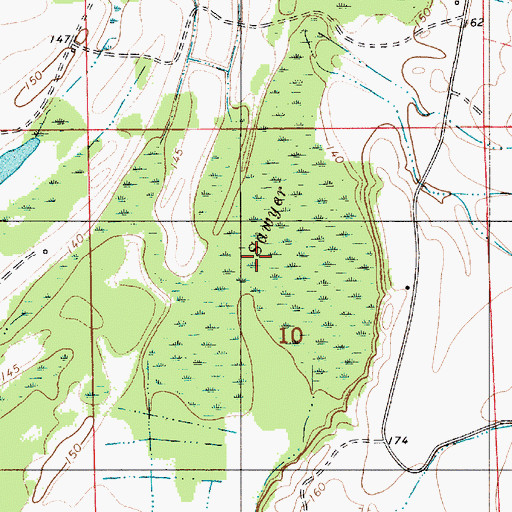 Topographic Map of Sawyer Swamp, AL