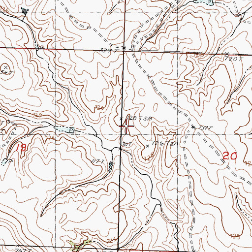 Topographic Map of Chase (historical), SD