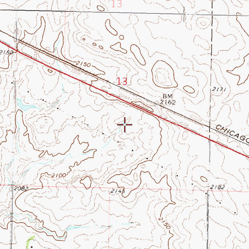 Topographic Map of Cadillac (historical), SD