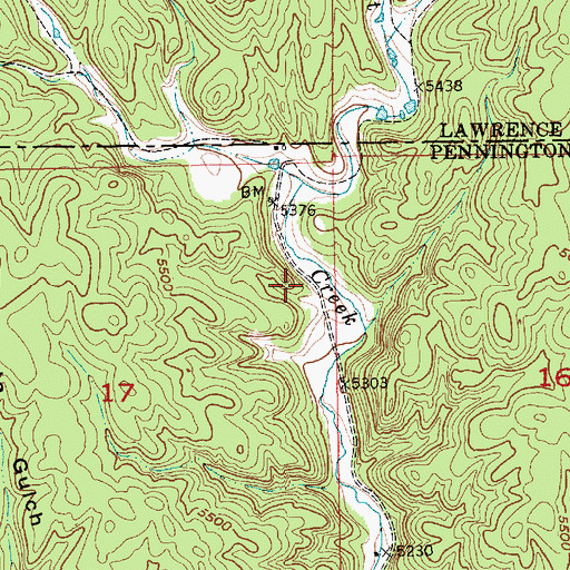Topographic Map of Ochre City (historical), SD