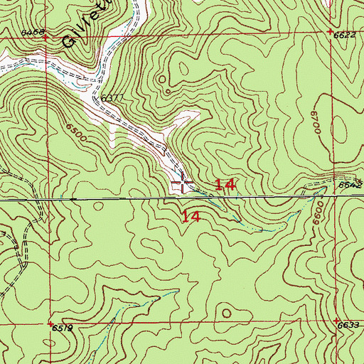 Topographic Map of Montezuma (historical), SD