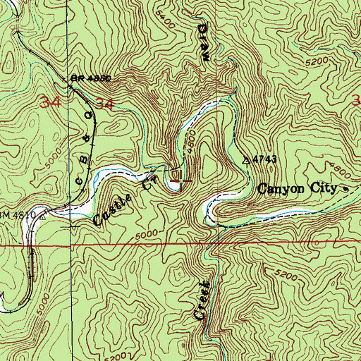 Topographic Map of Canyon Junction (historical), SD