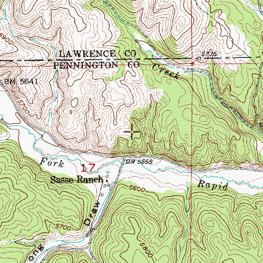 Topographic Map of Florence (historical), SD