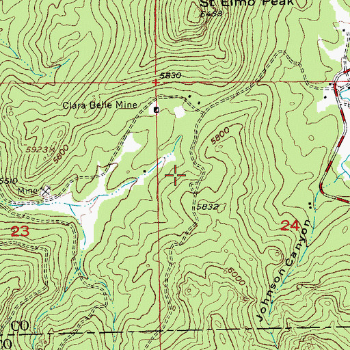 Topographic Map of Clara Belle Camp (historical), SD