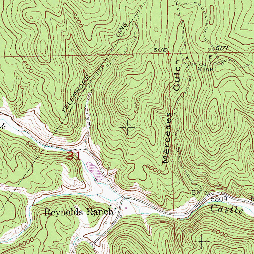Topographic Map of Copper Camp (historical), SD