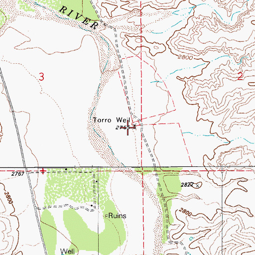Topographic Map of Torro Well, AZ