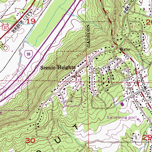 Topographic Map of Scenic Heights, AL