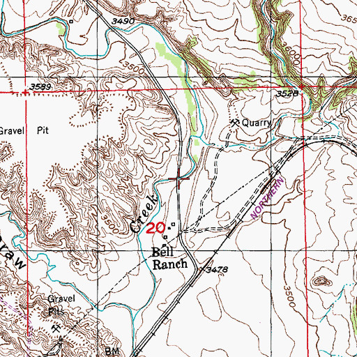 Topographic Map of Red Canyon Station (historical), SD