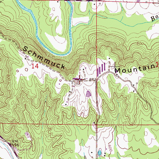 Topographic Map of Schmmuck Mountain, AL