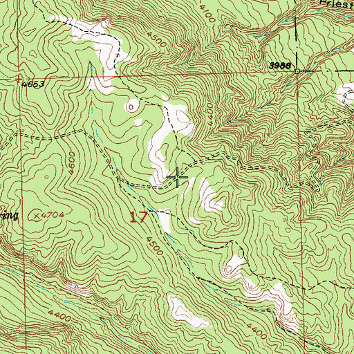 Topographic Map of Carwye (historical), SD