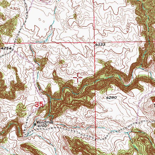 Topographic Map of Spring on the Hill (historical), SD