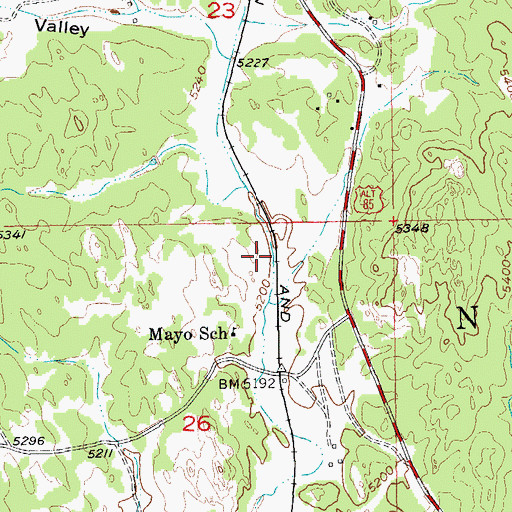 Topographic Map of Mayo (historical), SD