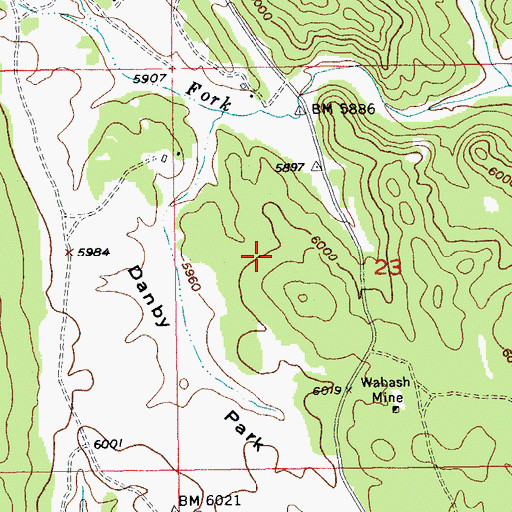Topographic Map of Danoby (historical), SD
