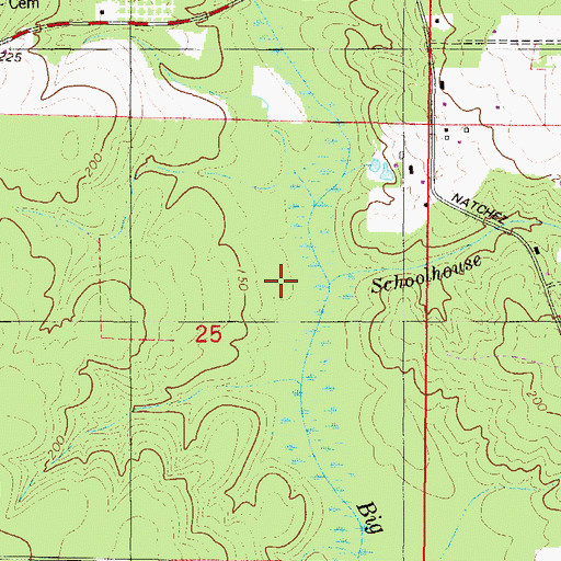 Topographic Map of Schoolhouse Branch, AL