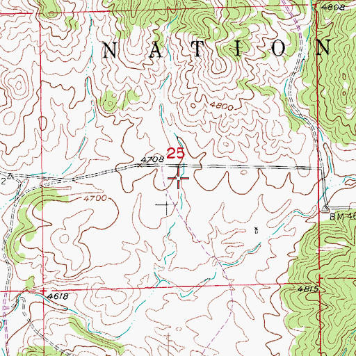 Topographic Map of Two Bit Mine (historical), SD