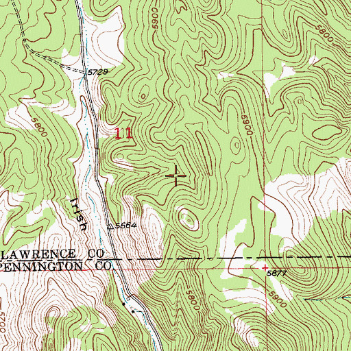Topographic Map of Buchholz (historical), SD