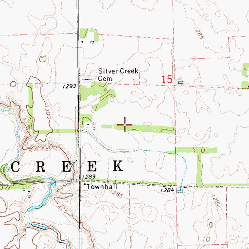 Topographic Map of Center School (historical), SD