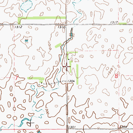 Topographic Map of Tysdal School (historical), SD