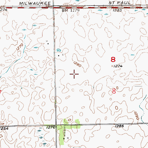 Topographic Map of Colony School (historical), SD