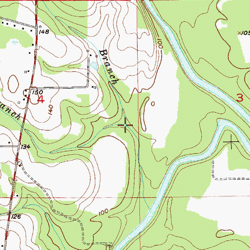 Topographic Map of Schuttle Mill Branch, AL