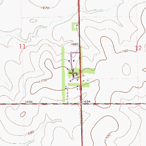Topographic Map of North Grove Addition, SD