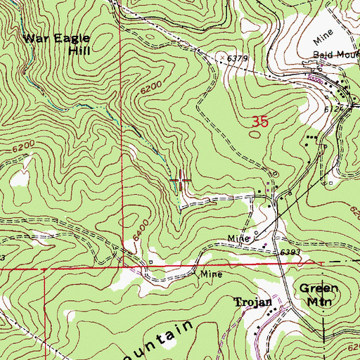 Topographic Map of Dakota Mine, SD