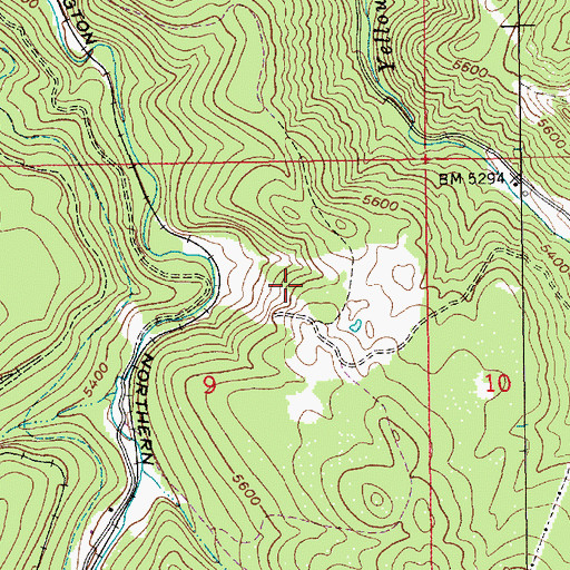 Topographic Map of Little Blue Mine, SD