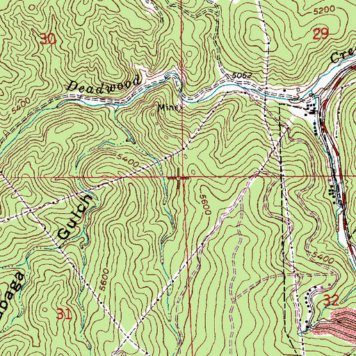 Topographic Map of Hidden Treasure Mine, SD