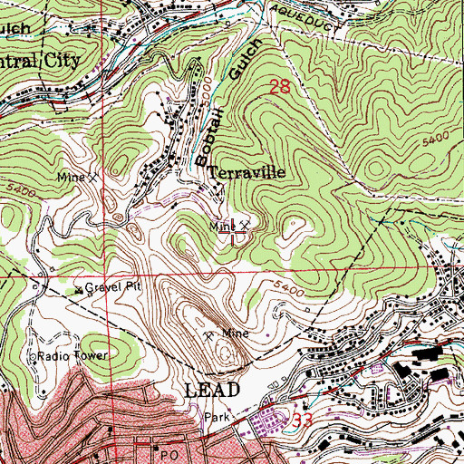 Topographic Map of Monitor Mine, SD