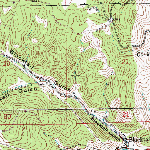 Topographic Map of Deadbroke Mine, SD