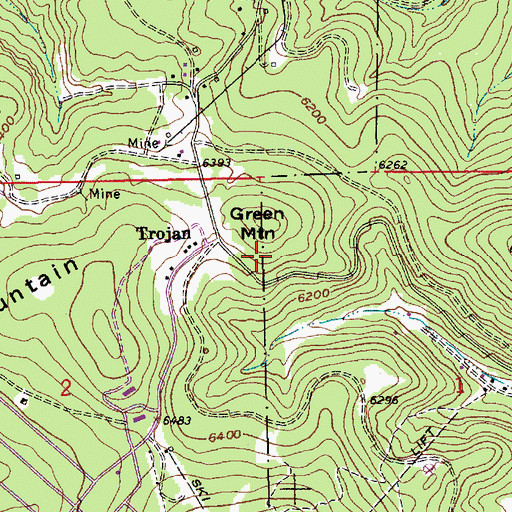 Topographic Map of Folger Mine, SD