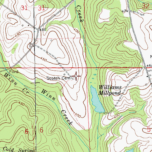Topographic Map of Scotch Cemetery, AL
