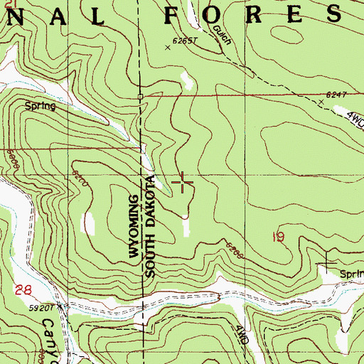 Topographic Map of Rough and Ready Mine, SD