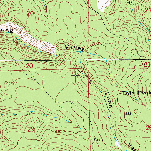Topographic Map of Eva H and Silver Tongue Mine, SD