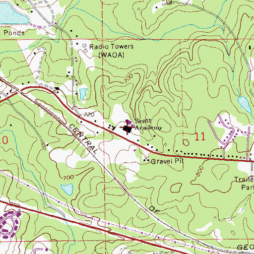 Topographic Map of Scott Academy, AL