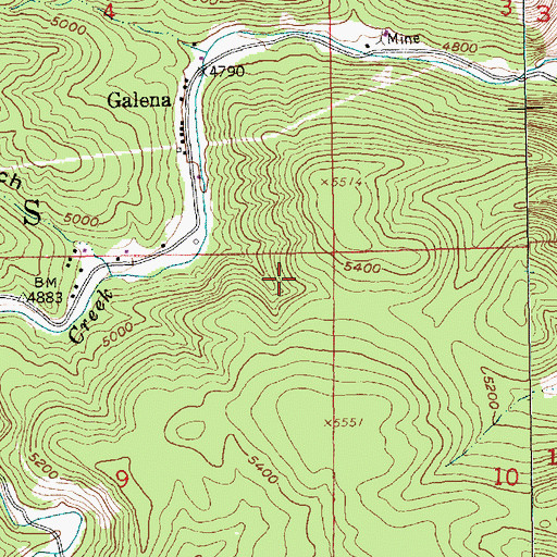 Topographic Map of War Eagle Mine, SD