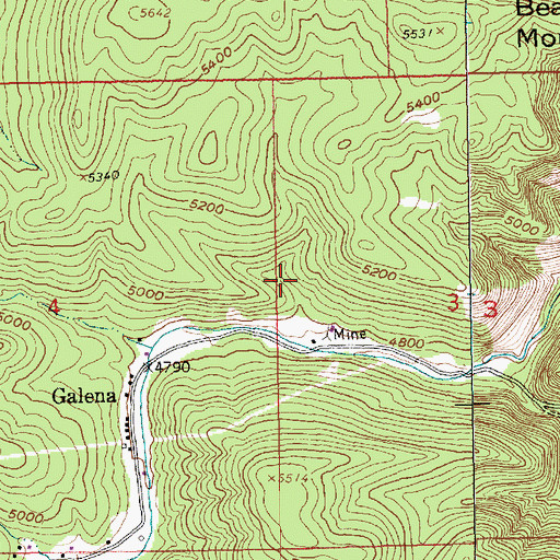 Topographic Map of Red Cloud Mine, SD