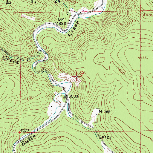 Topographic Map of Hayes Mine, SD