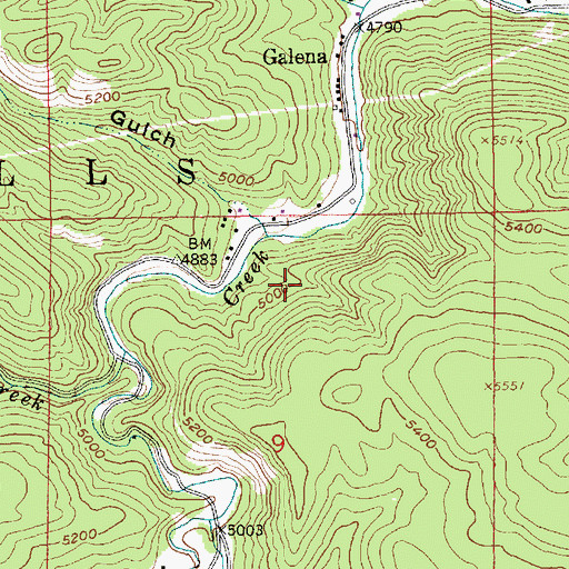 Topographic Map of Cora Mine, SD