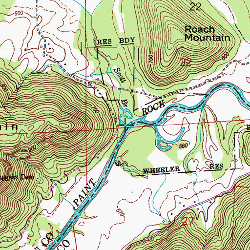 Topographic Map of Scott Branch, AL
