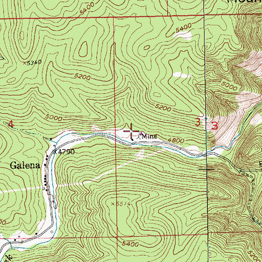 Topographic Map of Branch Mint Mine, SD