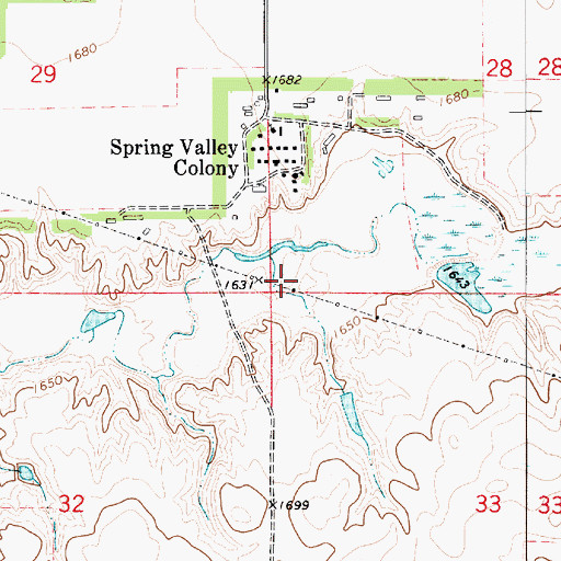 Topographic Map of Spring Valley Colony Church, SD