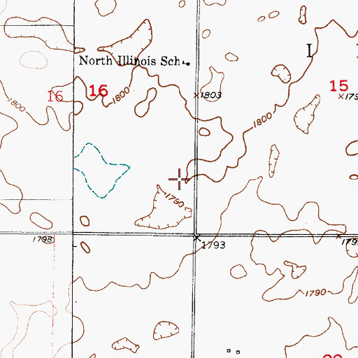 Topographic Map of Illinois Township School, SD