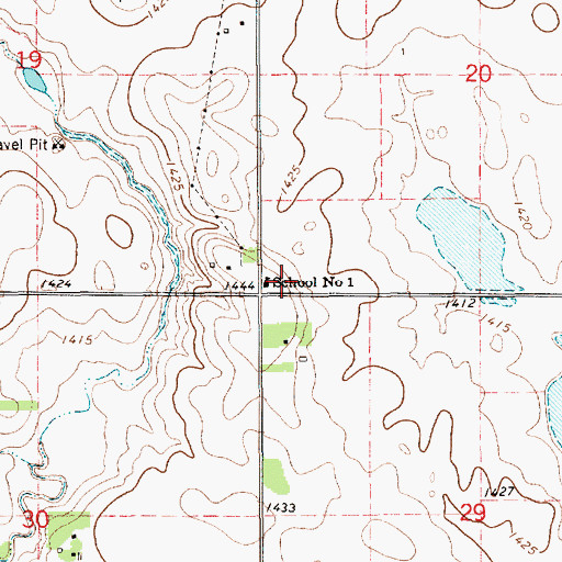 Topographic Map of Kennedy Township Hall, SD