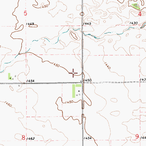 Topographic Map of Grand Township Hall, SD